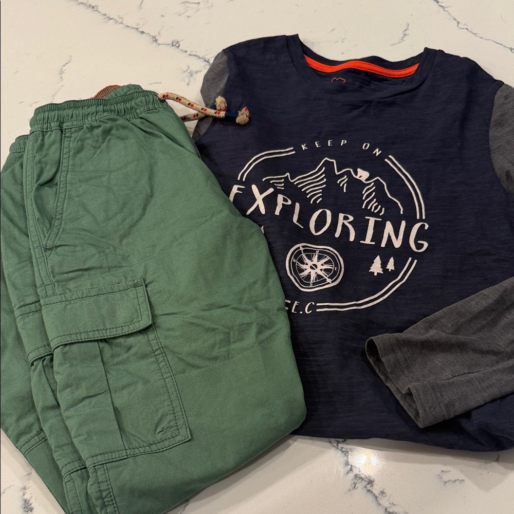 Mini Boden lined pants long sleeve set